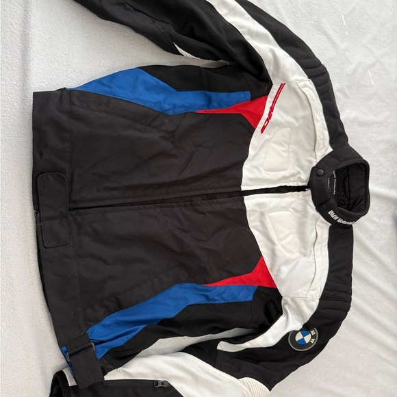 BMW Men's Black White Red and Blue Performance Jacket